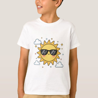 Camiseta Happy Smiling Sun Cartoon - Minimalist Kawaii Suns