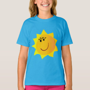 Camiseta "Happy Smiling Sun" Gráfico Amarillo Lindo de Cami