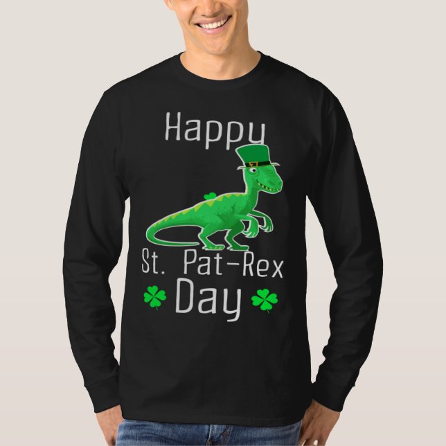 Camiseta Happy St Pat Rex Day Cute St Patricks Day Dino Din (Anverso)