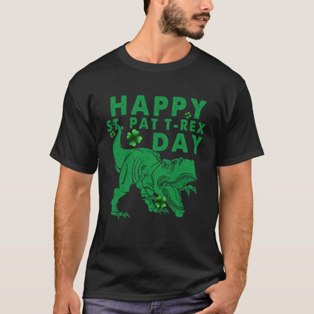 Camiseta Happy St PaT rex Day Dinosaur Rex St Patrick s Day (Anverso)