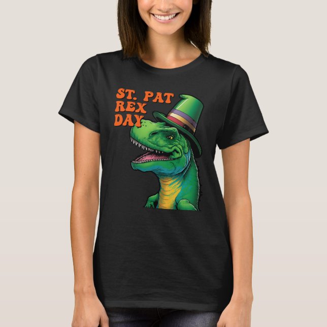Camiseta Happy St Pat Rex Day St Patricks Day Rex Leprechau (Anverso)