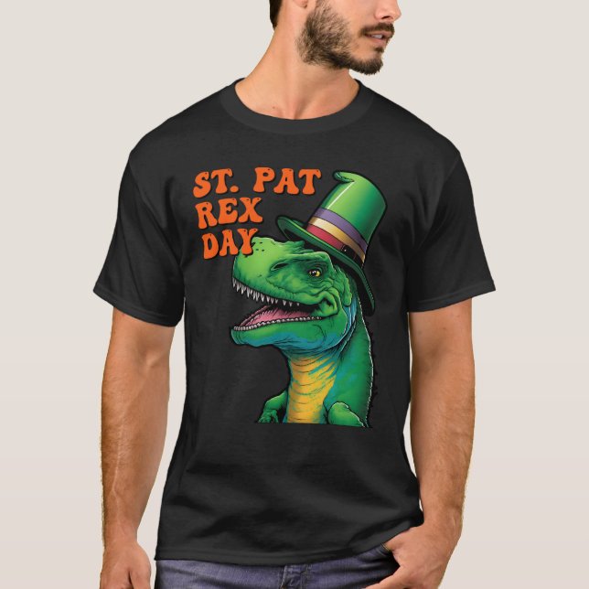 Camiseta Happy St Pat Rex Day St Patricks Day Rex Leprechau (Anverso)