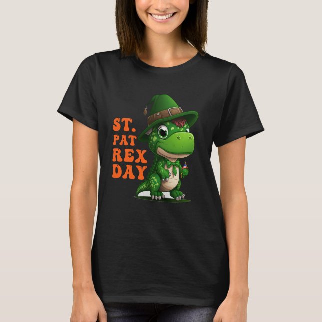 Camiseta Happy St Pat Rex Day St Patricks Day Rex Leprechau (Anverso)