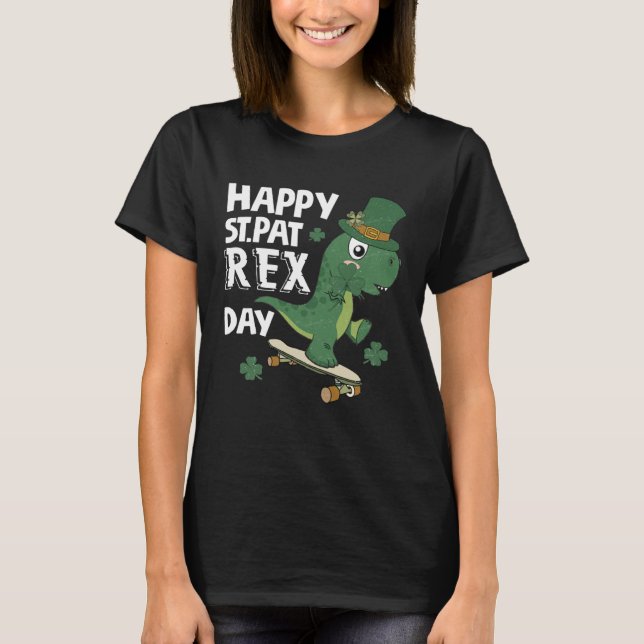 Camiseta Happy St Pat Rex Day St Patricks Dinosaur Toddler  (Anverso)
