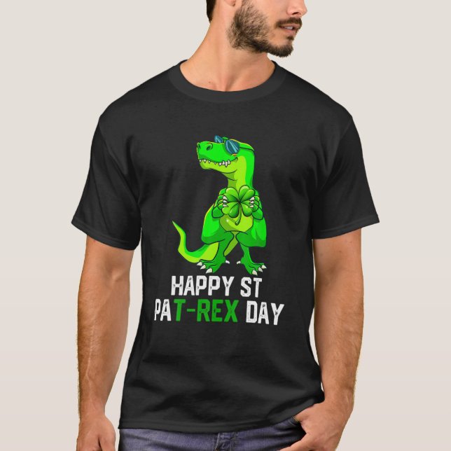 Camiseta Happy St Pat Rex Patrick's Day en los divertidos n (Anverso)