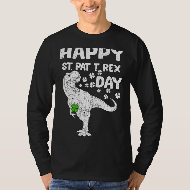 Camiseta Happy St Pat Rex Saint Patrick S Day Dinosaur Boys (Anverso)