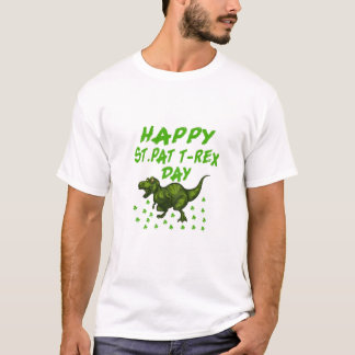Camiseta Happy St Pat Rex Saint Patrick's Day Dinosaur Boys