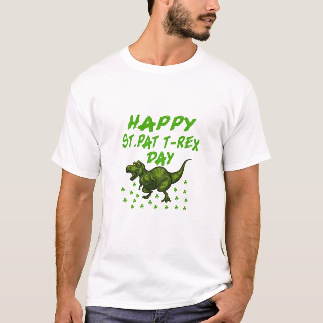 Camiseta Happy St Pat Rex Saint Patrick's Day Dinosaur Boys (Anverso)