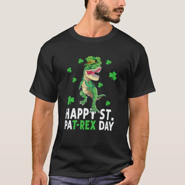 Camiseta Happy St Pat Rex Saint Patrick's Day Dinosaur Boys (Anverso)