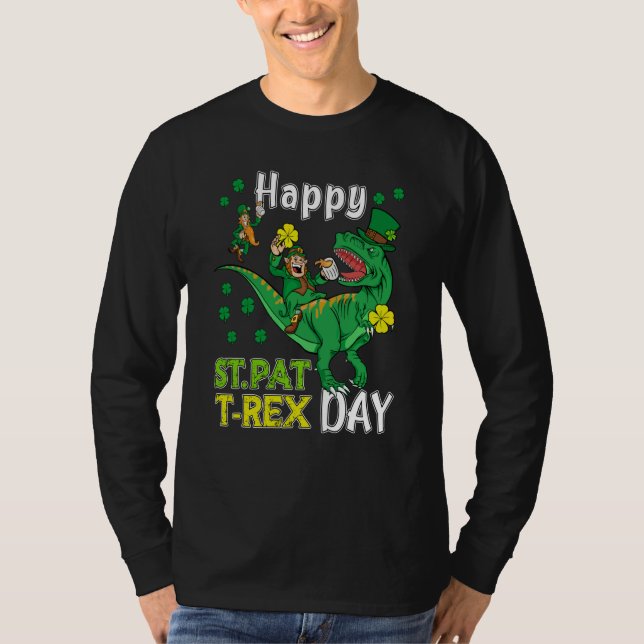 Camiseta Happy St Pat Rex Saint Patrick's Day Leprechaun Di (Anverso)