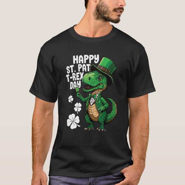 Camiseta Happy St Pat Rex St Patricks Day Dinosaur Leprecha (Anverso)