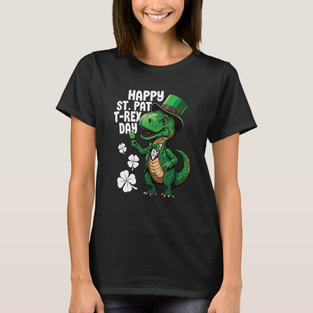 Camiseta Happy St Pat Rex St Patricks Day Dinosaur Leprecha (Anverso)