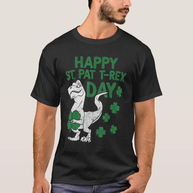 Camiseta Happy St Pat T rex Dinosaur Dino St Patricks Iris (Anverso)