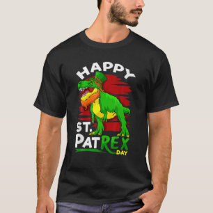 Camiseta Happy St Pat T Rex Saint Patrick's Day Boys Kids I