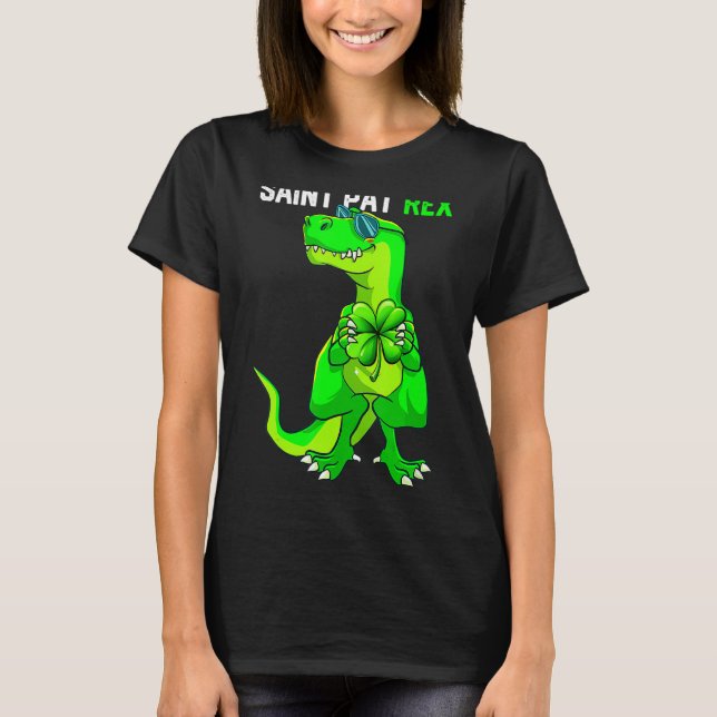 Camiseta Happy St Pat T Rex Saint Patrick's Day Funny Dinos (Anverso)