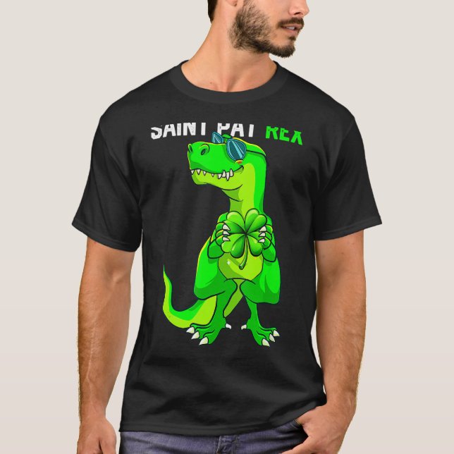 Camiseta Happy St Pat T Rex Saint Patrick's Day Funny Dinos (Anverso)