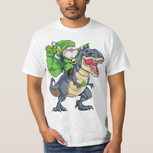 Camiseta Happy St Pat T Rex Saint Patrick's Day Leprechaun (Anverso)