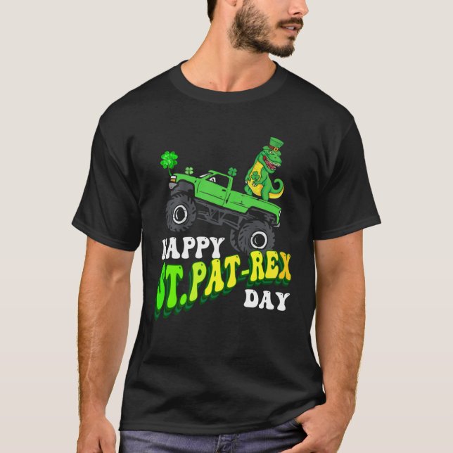 Camiseta Happy St Pat Trex Day Dino St Patricks Day Groovy  (Anverso)