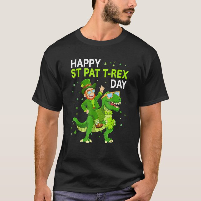 Camiseta Happy St Pat Trex Day Dino St Patricks Day Toddler (Anverso)