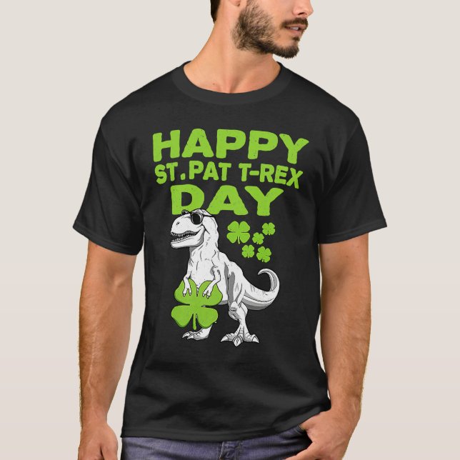 Camiseta Happy St Pat Trex Day Dino St Patricks Day Toddler (Anverso)