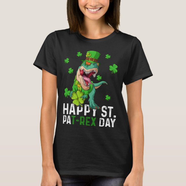 Camiseta Happy St Pat Trex Day Dinosaur St Patricks Day Tod (Anverso)