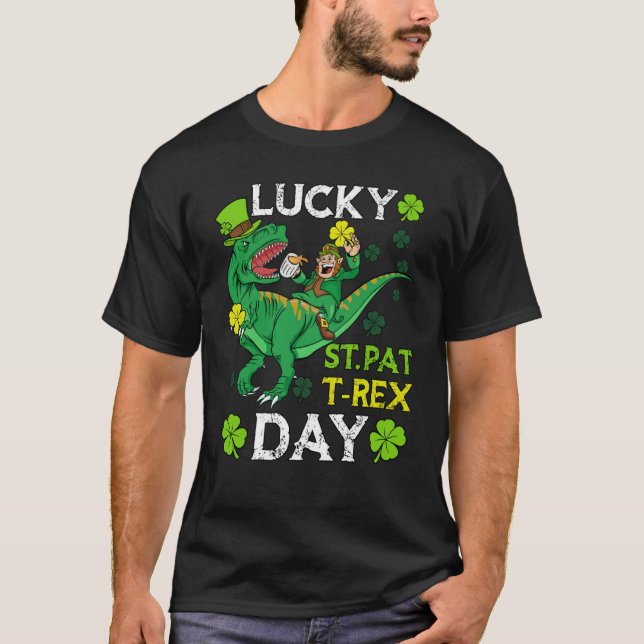 Camiseta Happy St Pat Trex Day Dinosaur St Patricks Day Tod (Anverso)