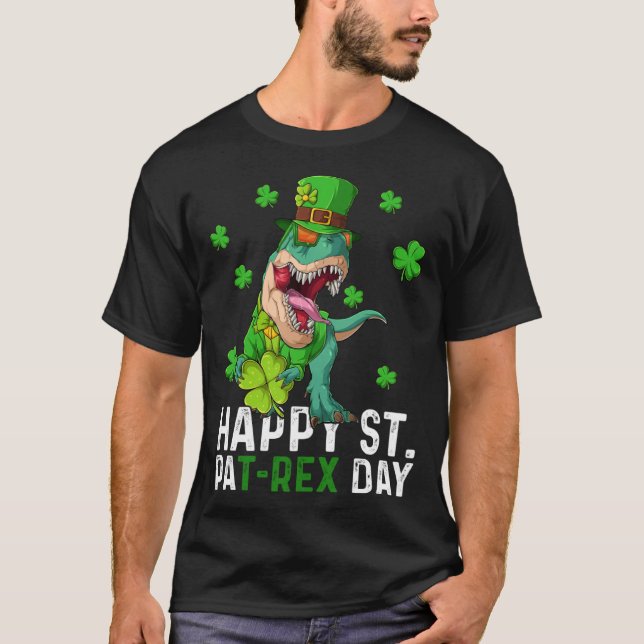 Camiseta Happy St Pat Trex Day Dinosaur St Patricks Day Tod (Anverso)