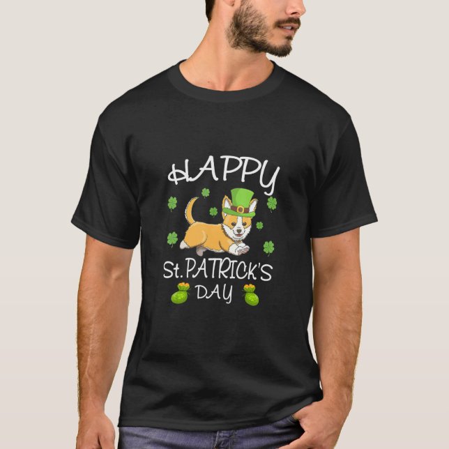 Camiseta Happy St Patrick S Day Funy Saint Patricks Corgi D (Anverso)