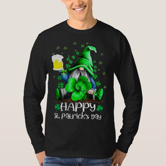 Camiseta Happy St Patrick s Day Gnome Tie Dye Shamrock (Anverso)