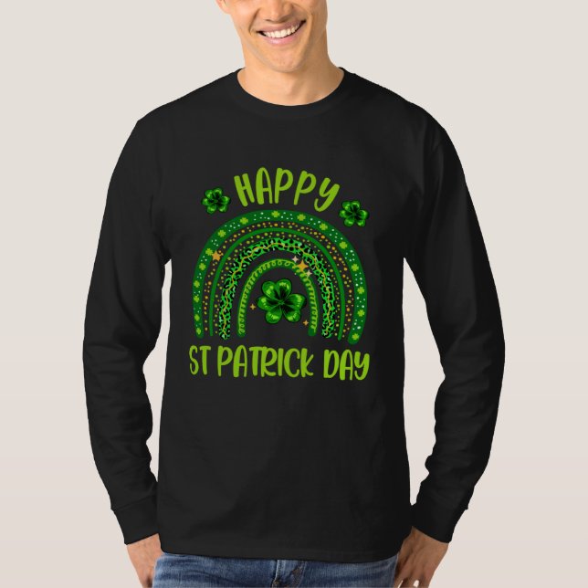 Camiseta Happy St Patrick s Day Lucky Shamrocks Rainbow Cel (Anverso)