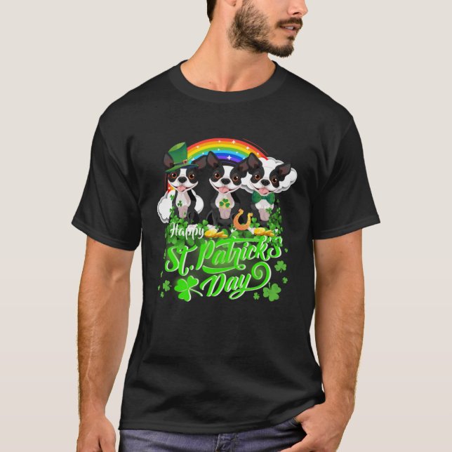 Camiseta Happy St Patrick s Day Shamrock Leprechaun Boston  (Anverso)