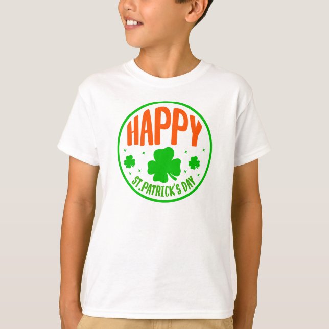 Camiseta Happy St. Patrick's Day Circle Design-63501 (Anverso)