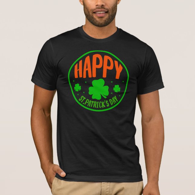 Camiseta Happy St. Patrick's Day Circle Design-63501 (Anverso)