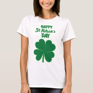 Camiseta Happy St. Patrick's Day Clover Leaf