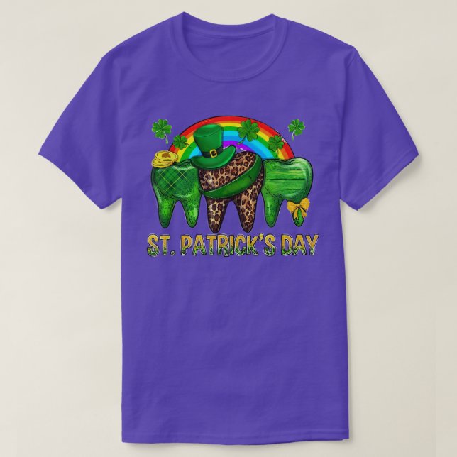 Camiseta Happy St Patrick's Day Dental Assistant Tooth Iris (Diseño del anverso)