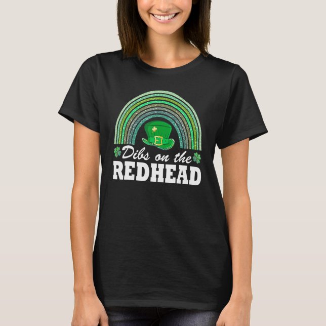 Camiseta Happy St Patrick's Day Dibs On The Redhead (Anverso)