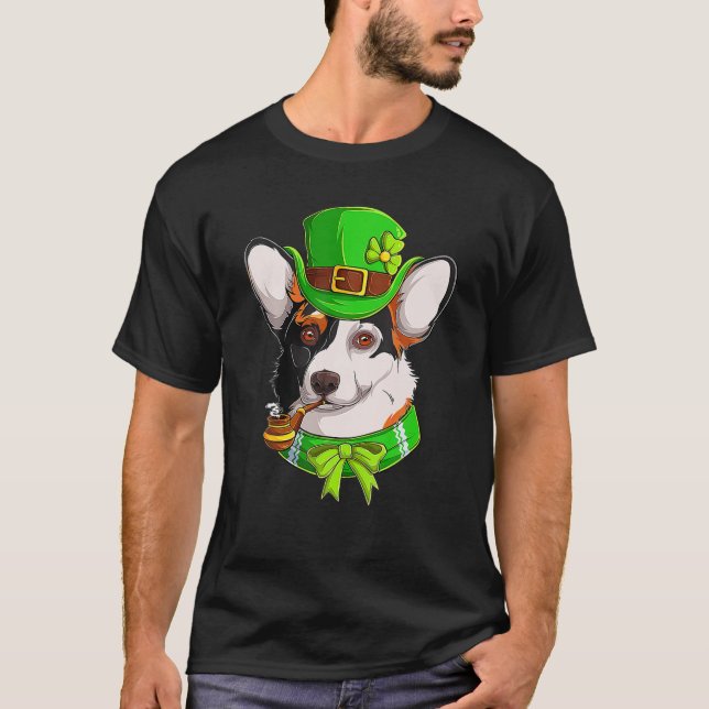 Camiseta Happy St. Patrick's Day Funy Saint Patricks Corgi (Anverso)