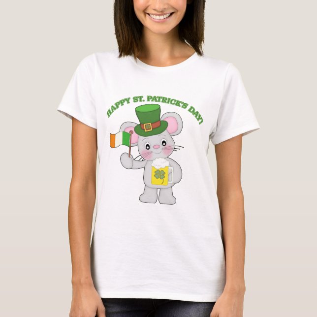 Camiseta Happy St. Patrick's Day Irish Mouse (Anverso)