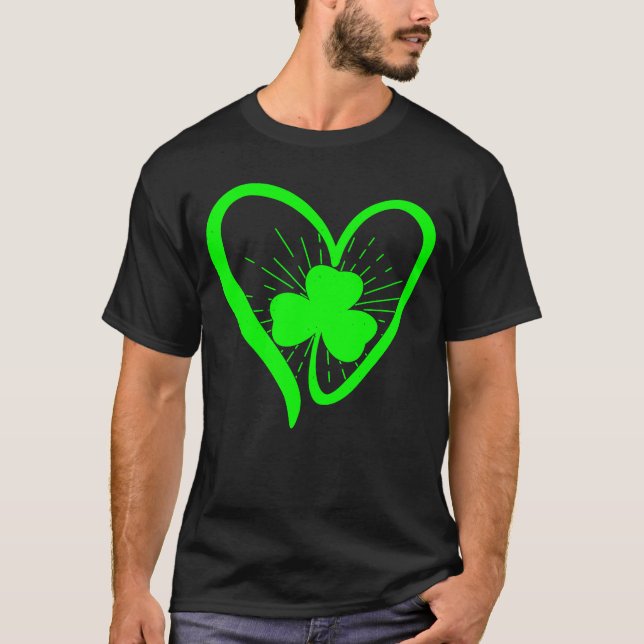 Camiseta Happy St Patrick's Day Irish Shamrock Heart Family (Anverso)