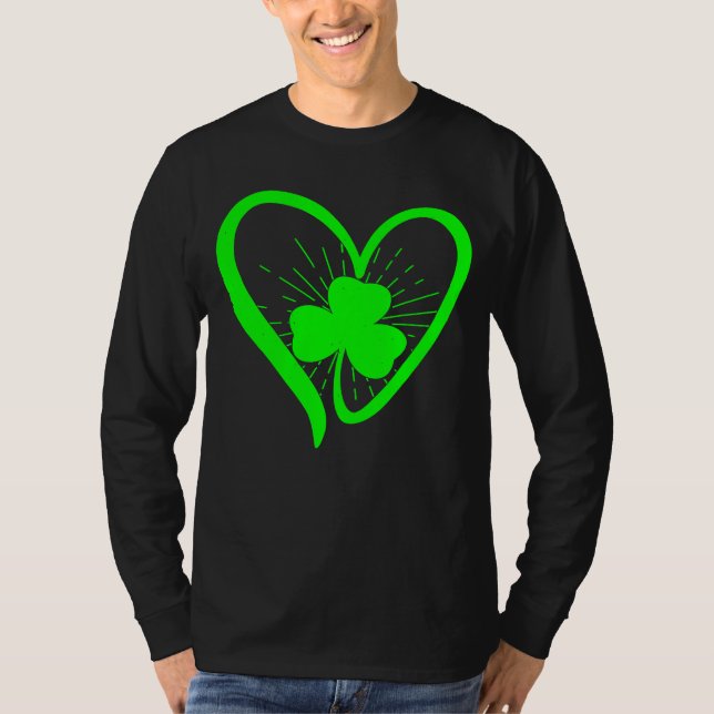 Camiseta Happy St Patrick's Day Irish Shamrock Heart Family (Anverso)