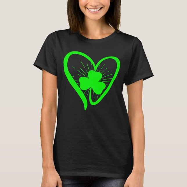 Camiseta Happy St Patrick's Day Irish Shamrock Heart Family (Anverso)