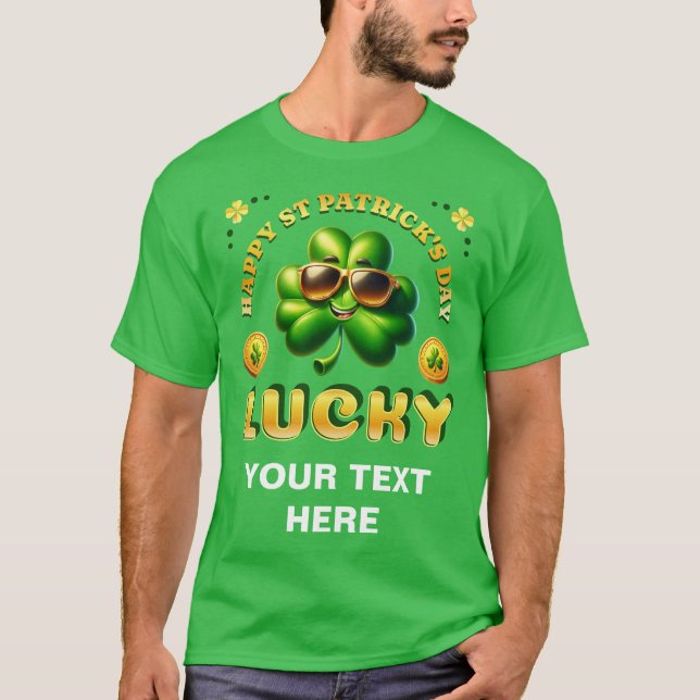 Camiseta Happy St Patrick's Day Lucky Irish Shamrock Coins (Anverso)