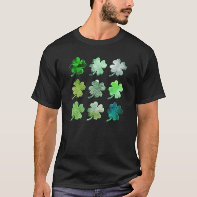 Camiseta Happy St Patricks Day Lucky Shamrocks Four Leaf Cl (Anverso)