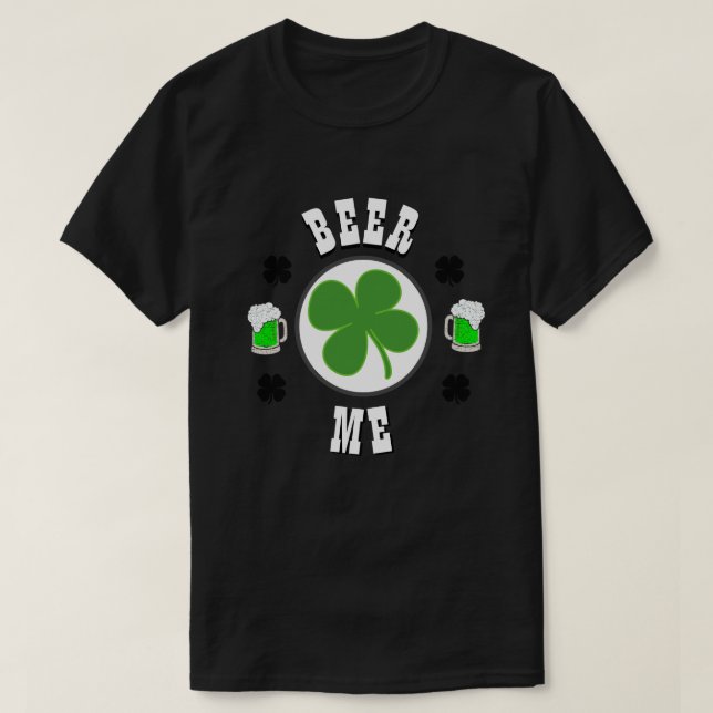 Camiseta Happy St Patrick's Day Mens Novedad Fashion BEER (Diseño del anverso)