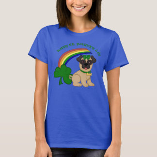Camiseta Happy St. Patrick's Day Pug (mujer)