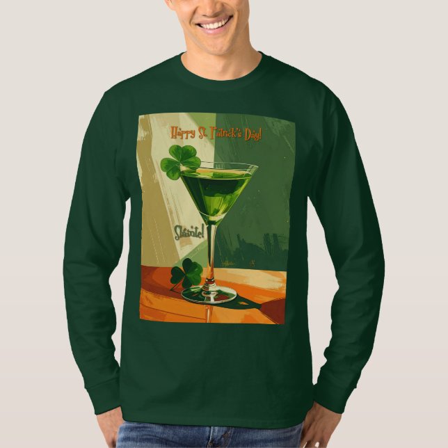 Camiseta Happy St. Patrick's Day Shamrock Martini  (Anverso)