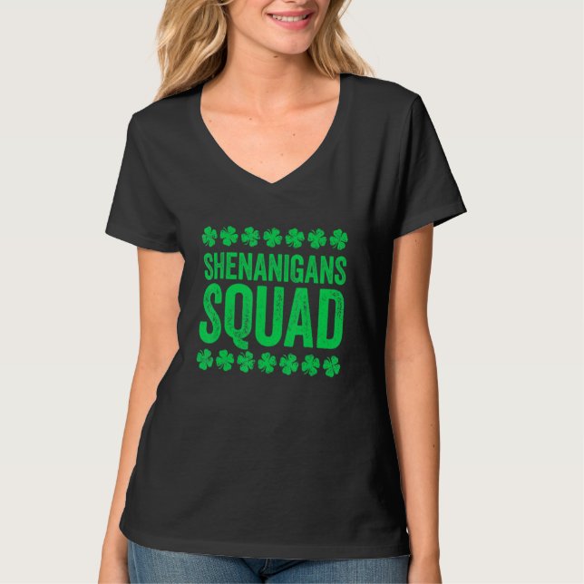 Camiseta Happy St Patrick's Day Shenanigans Squad Irish Gno (Anverso)