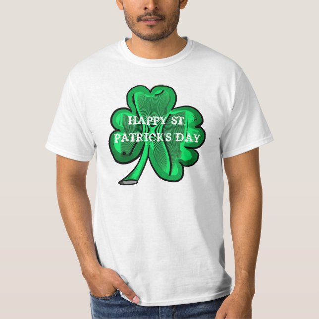 Camiseta Happy St. Patrick's Day simple tee de valor de tré (Anverso)