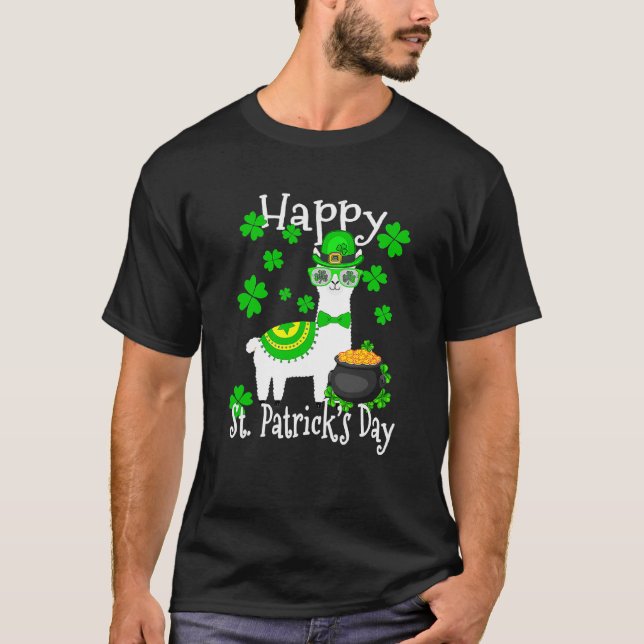 Camiseta Happy St Patrick's Day Three Gnome Irish Shamrock  (Anverso)