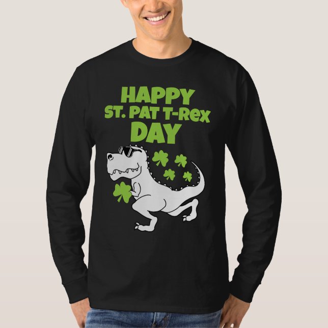 Camiseta Happy St Patricks T Rex Day Women Men Boy Girl Kid (Anverso)